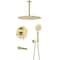 Kibi Circular Pressure Balanced Ceiling Mounted 3-Function Shower System w Rough In Valve - Brushed Gold KSF409BG - alternate 1